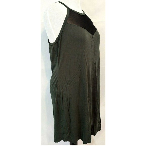 Dress Plus Size 3X Olive Green Black Mesh Stretch - Picture 5 of 7